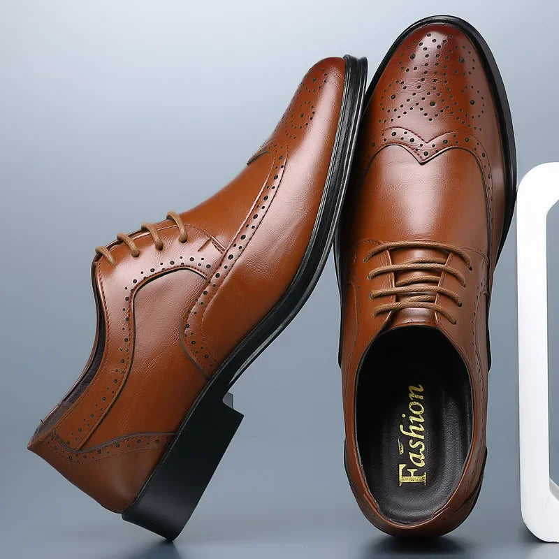 Oxford Shoes Genuine Calfskin Leather Dress Shoes Classic Business Formal Shoes Man Handcrafted Mens